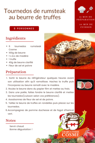 Tournedos de rumsteak au beurre de truffes