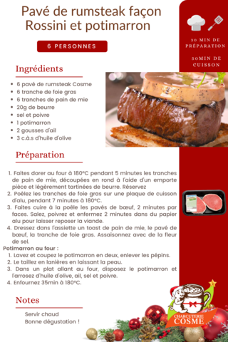 Pavé de rumsteak façon Rossini et potimarron